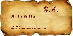 Uhrin Anita névjegykártya